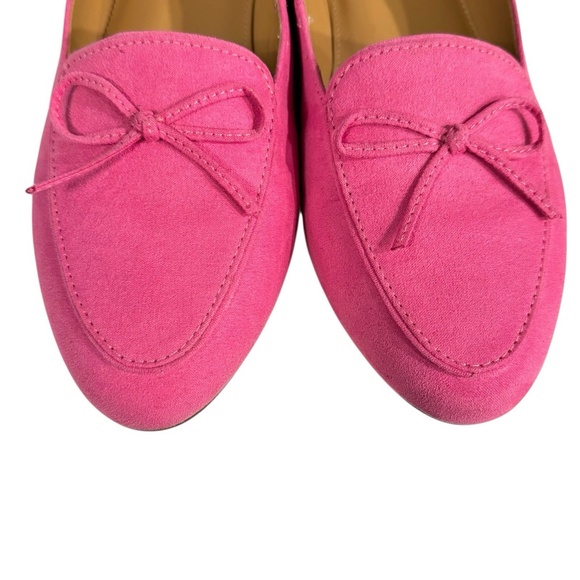 J. Crew Women’s Pink Bow Loafers Flats Shoes Slip On Size 9 Synthetic Suede - Picture 9 of 12